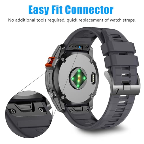 Image of 22mm Compatible with Garmin Fenix E /8 /8pro AMOLED 47mm /Fenix 7 /7 Pro /6 /6 Pro /5 /5 Plus Watch Band,Soft Quickfit Silicone Straps for Forerunner 970 965 955 /Approach S70 47mm /tactix 8 /quatix 7 8 47mm