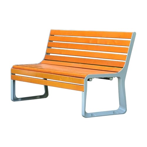 Banc de Jardin Extérieur Jaune 120 cm en Aluminium Moulé pour Terrasse