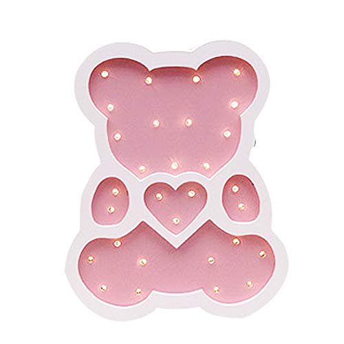 Mignon Ours LED Lampes de Nuit En Bois Marquee Lumière Inscrivez Lampes de Table Décoration Murale Filles Bébé Chambre De Mariage De Noël LED Light Sign Cover