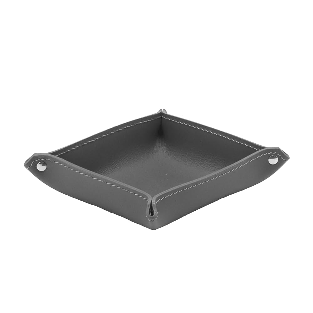 LIMAC Design DONIO, Set 2 pezzi da scrivania in cuoio, composto da portapenne e portaoggetti, prodotto Design®. (Antracite)