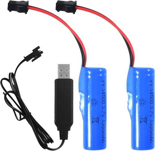 Image of KP Original 3.7V 1000mAh Lipo Battery with USB Charging Cable RC Toy Car Battery SM-2P Plug for TB202 TB201 TM201 TM202 TC141 DE35 DE38 DE40 DE50 RC Cars, Trucks, Stunt Vehicles (2PCS Battery+1USB)