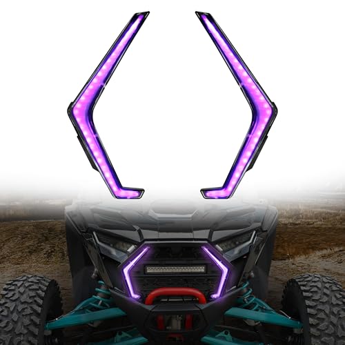 SLORIMOD LED Grille Accent Fang Lights for Polaris RZR PRO XP/PRO R/PRO S 2025, Waterproof Purple Running Lights & Signature Lamps, Replace #2417278, 2417279(2PCS, Plug & Play)