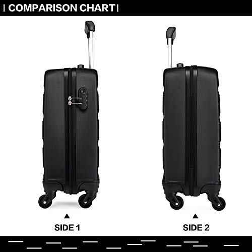 Kono 19" cabine handbagage duurzame lichtgewicht ABS koffer 55x38x20cm, 33L met 4 stille wielen - Image 6