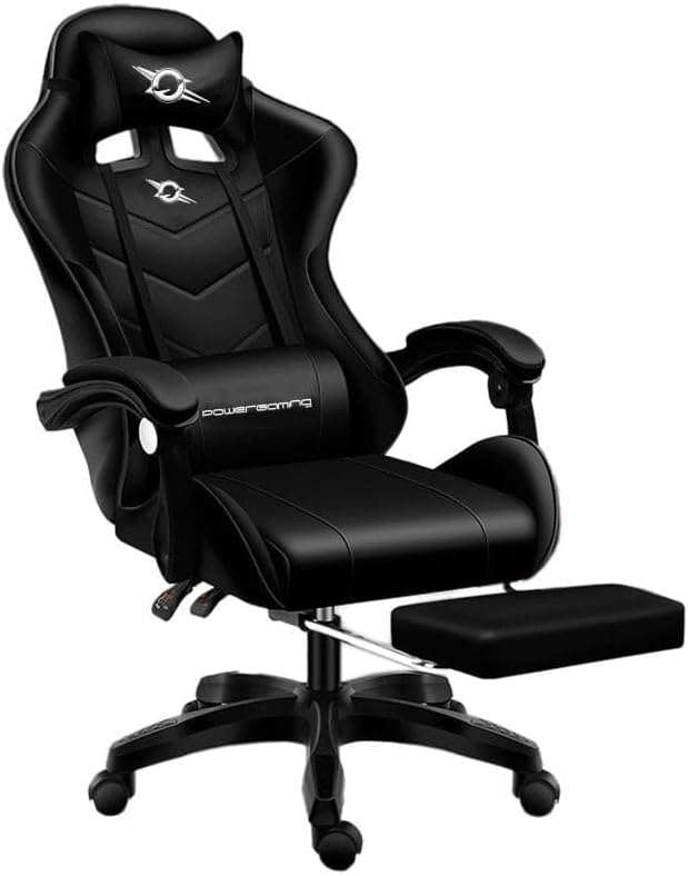 Powergaming Model Gaming Chair Black/Red with Footrest