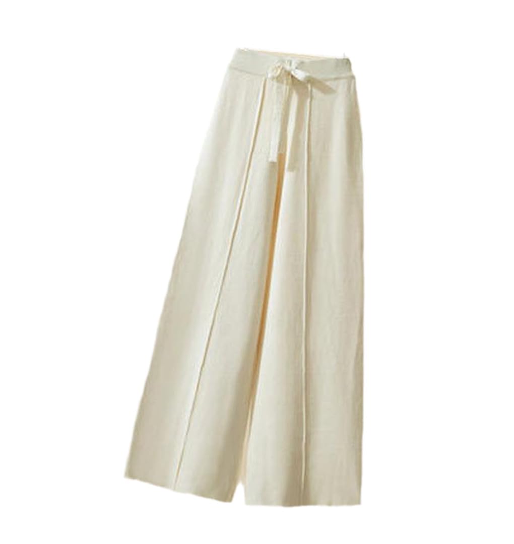 Yeuyyben Autumn Winter Drawstring Ladies Pants Casual Straight Pants Women Female Drawstring Loose Wide Leg Pants Trousers