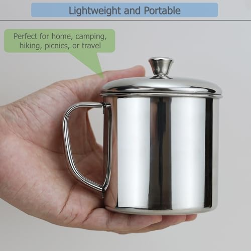 EIKS Vaso de Café Acero Inoxidable 500 ml con Tapa miniatura 2