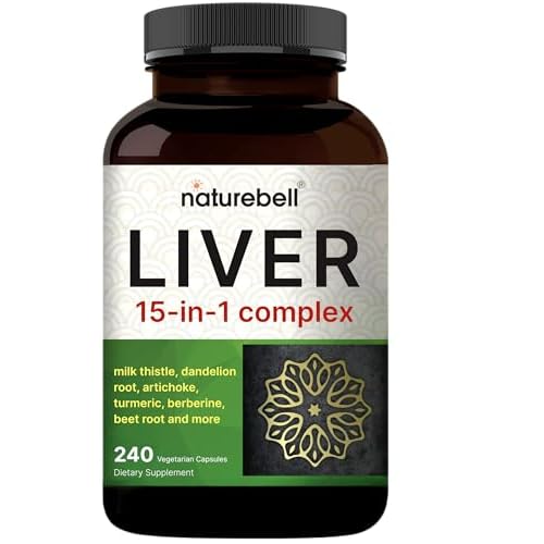 Liver 15-in-1 Complex, 240 Veggie Capsules | Herbal & Mineral Blend - Milk Thistle, Dandelion Root, Artichoke, Black Currant Oil, Turmeric, Chicory, Z