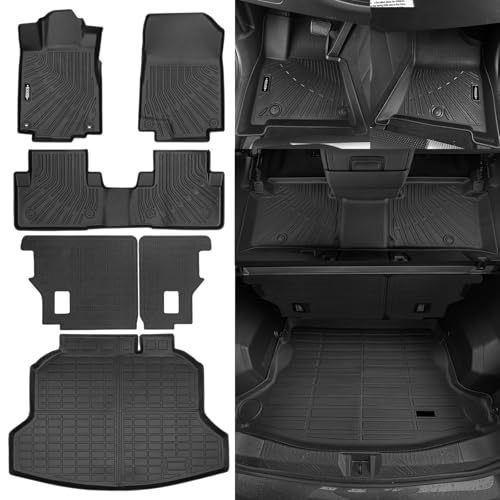 NQOQN Custom Fit Floor Mats for 2012-2016 Honda CRV All Weather TPE Floor Liners with Trunk Mat & Backrest Protectors Odorless Full Set Interior Accessories
