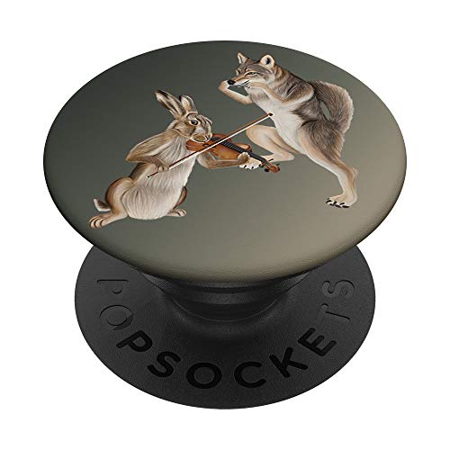Violín y armónica - Coyote y una liebre PopSockets PopGrip Intercambiable Cover