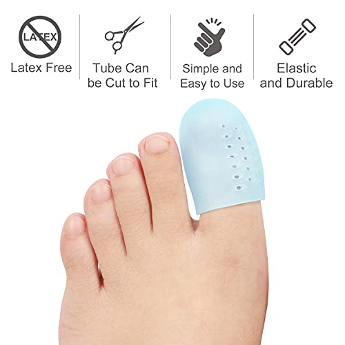 Image of 14 Pack Upgrade Gel Toe Protector Silicone Toe Caps Toe Sleeve Protectors, Prevent Pain for Corns, Blisters and Ingrown Toenails (2 Pack Large Size + 6 Pack Medium Size + 6 Pack Small Size)