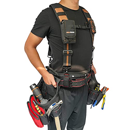 Image of MELOTOUGH Tool Belt Suspenders Comforatble Foam Pads Adjustable Straps