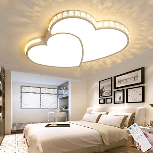 36W Lámpara De Techo De Cristal Moderna Lámparas LED Regulables Para Habitación De Niños Luz De Techo Candelabro Con Control Remoto Para Dormitorio Sala De Estar Comedor Iluminación De Techo (62CM) Cover