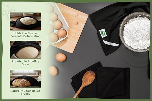 Image of Black Flour Sack Tea Towels - 100% Cotton, 27 inchx27 inch, 5 Pack, Highly Absorbent Dish Towels - Versatile Use for Baking - Customize with Embroidery, Printing or Sublimation