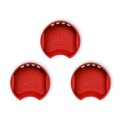 HydraPak Watergate Wide Mouth Splash Guard - BPA & PVC Free - Fits Most Wide Mouth Bottles Redwood 3-Pack