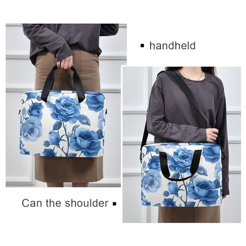 Funda para portátil con diseño floral azul, 13-15.6 pulgadas miniatura 2