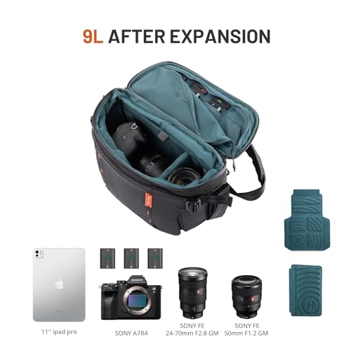 Image of PGYTECH OneMo Sling Camera Bag 7-9L Grey Camo Crossbody Camera Shoulder Bag | Waterproof Camera Case for Photographers Travel, DSLR Camera Bag for Sony /Canon /Nikon /DJI Mavic /Mirrorless /Tripod /Laptop