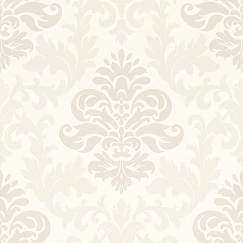 Rasch Tapete 278514 - Creme-weiße Tapete mit geschwungenen Ornamenten im...