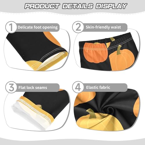 Thanksgiving Pumpkins Pattern Girls Leggings Stretchy Dance Pants for Kids3