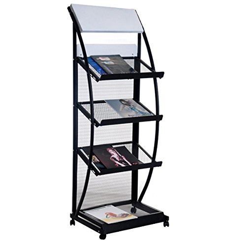 DXP Revistero de pie para folletos y revistas con 3 niveles HJ-01