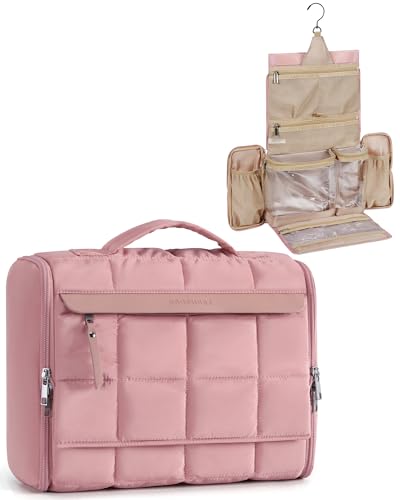 Trousse de toilette de voyage cabine organiseur maquillage rose pour week-end et grand voyage