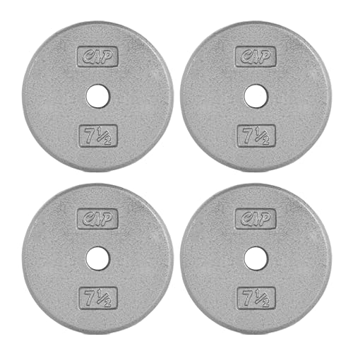 Image of CAP Barbell Standard 1-Inch Cast Iron Weight Plates - Singles & Sets | 1.25-50 lbs | Multiple Options