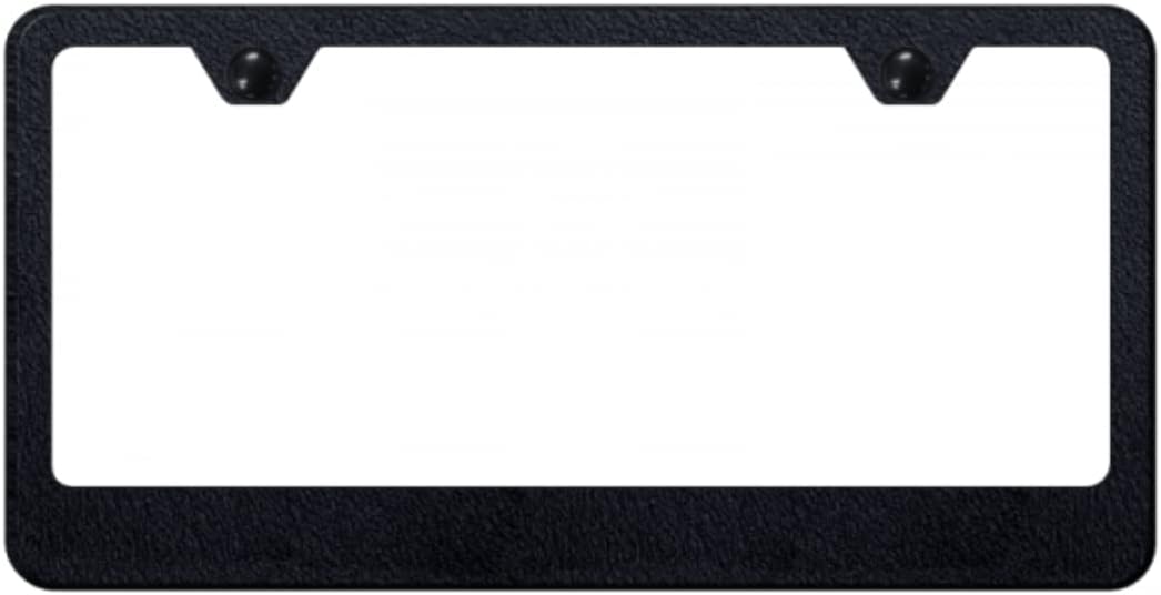 Au-TOMOTIVE GOLD Stainless Steel 2 Hole Wide Bottom License Plate Frame for Plain (Brushed Chrome)
