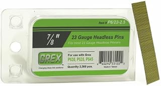 GREX P6/22-2.5 23 Gauge 7/8-Inch Length Headless Pins (2,500 per box)