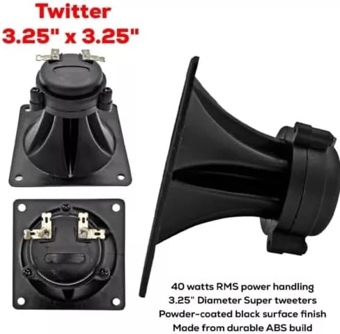 4 Pack 3.25" inch Flush Mount Square Super Horn Tweeter Speakers 3.25" x 3.25" Car Home Audio