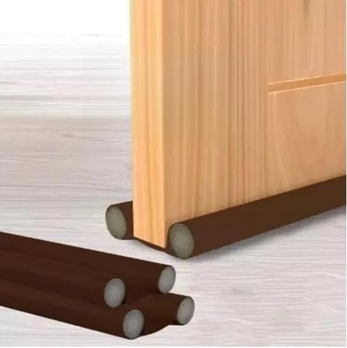 Double Draft Stopper Door Seal, Brown Twin Tube Blocker | Blocks Cold Air, Noise Reduction, Twin Tube Design, No Installation Needed, Energy Saving-image-10