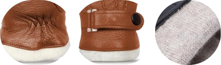 Mens Leather Gloves Mens Dress Glove Touchscreen Winter Gloves for Men Driving Gloves Cashmere Lined M051US-T - Image 3