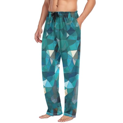 Men's Pajama Pants Blue Glitter Print Sleep Pajama Lounge Pant with Pockets, Elastic Waistband4