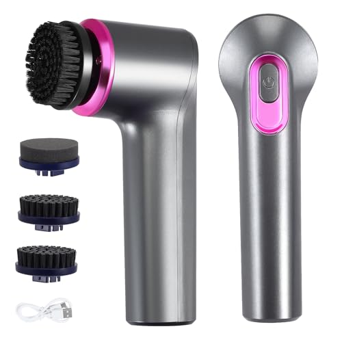 Electric Shoe Cleaning Kit, Electric Shoe Shine Kit with 3 Brush Heads, Portable Wireless Suede Shoe and Trainer Cleaner Kit, Electric Shoe Brush Polisher for Sneakers, Boots & Footwear Care