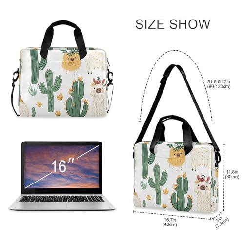 Funda para portátil con diseño de llama y cactus, compatible 13-15.6 pulg miniatura 4