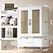 Pet Wardrobe Closet - Stackable Storage Bins with Doors, Wheels, and Hanging Rods - Stackable Drawers - Dog Accessories, Toys, Clothes