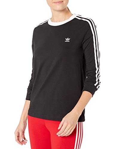 adidas Originals womens 3-Stripes Tee Black/White Large