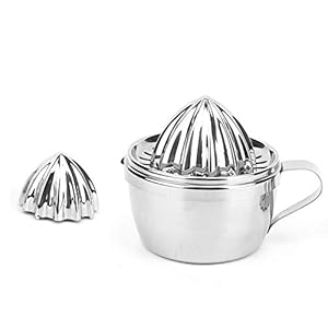 Roestvrijstalen handmatige sapcentrifuge Oranje citroen Citruspers Handpersen Limoenfruitpers met containerhulpmiddel voor keukengebruik