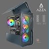 AZZA CAST PC Case - ATX Mid-Tower with Aluminum Wings, Mesh & Plate Front Panels, Open Chassis with Detachable Frame & Customizable Exterior, 360mm Radiator Support, 120mm ARGB Rear Fan - Black
