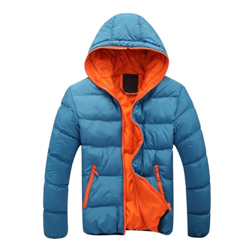 Winter Jackets for Men Clearance Mens Coats Lightweight Puffer Down Jackets Solid Casual Hoodies Down Coats Plus Size Winter Warm Puffy Coat Quilted Jacket Outerwear for Travel Ski