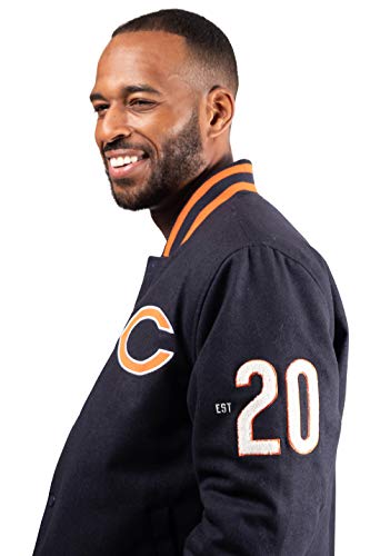 image for Ultra Game NFL Chicago Bears Mens Classic Varsity Coaches Jacket, Team