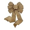 Natural Burlap Ribbon Wreath Bow 10 Wide 18 Long Tails Farmhouse Easter Fall Winter Thanksgiving Christmas Tree Decoration