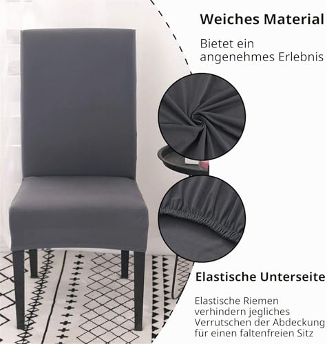 Aisprts Stuhlhussen 4er Set Stretch Stuhlhussen für Esszimmerstühle, Abnehmbarer Waschbarer Stühle Schutz Dekoration Stuhlbezug für Haus, Küche, Hotel, Restaurant, Bankett, Hochzeit, Party