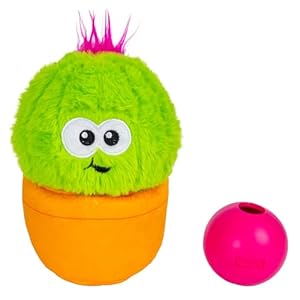 Outward Hound by Nina Ottosson Snack Palz Interactive Plush Dog Puzzle with Treat Ball, Cactus, Green Outward Hound by Nina Ottosson Snack Palz Interactive Plush Dog Puzzle with Treat Ball Cactus Green