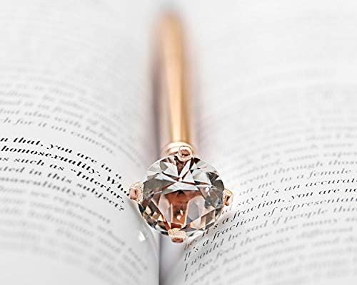 SCSpecial Diamond Shape Ballpoint Pen Set of 5 Bling Metal Ballpoint Pen with 5pcs Refills Black Ink Crystal Shape Pens for School Office