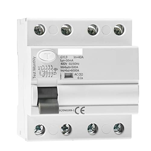 Disjoncteur Gyl9RCCB ELCB 3P+N interrupteur différentiel 4P 25A 300mA