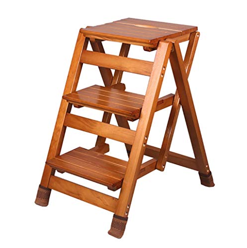 Preisvergleich Produktbild Tritthocker Holz 3 Trittleiter Blumenständer Klappleiter Multifunktions Indoor Haushalt Steigen Die Kleine Leiter (Farbe : B)