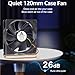 GDSTIME 2 Pack 120mm Case Fan 3 Pin, 12V DC Brushless Computer Cooling Fans 120x120x25mm for PC CPU Cooler