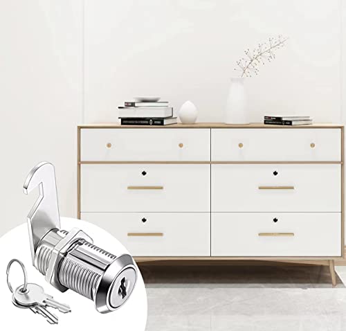 Cabinet Cam Locks Keyed Alike, 1-1/8'' Fits On 7/8'' Max Door Thickness, Secure File Drawer Mailbox Rv Storage Replacement Set, Zinc Alloy (1-1/8 Inch 10Pcs) #TOP5