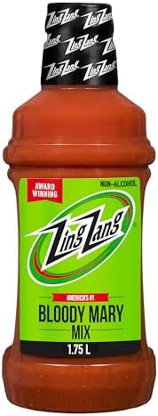Zing Zang Bloody Mary Mix, Non-Alcoholic Cocktail Mixer with a Bold-Tasting Seven Vegetable Juice and Spice Blend, 1.75L Bottle (Pack of 1)