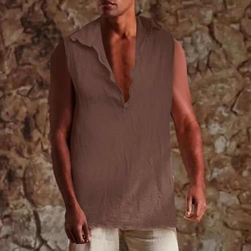 Chaleco ligero de hombres estilo retro top sin mangas comodo de moda verano y solido 3