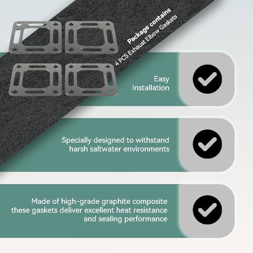 Image of DSkoiph 18-2849-1 27-818832 27-863726 Manifold Gasket Exhaust Elbow Gasket Compatible with Mercruiser Stern Drive Mallory 4PCS